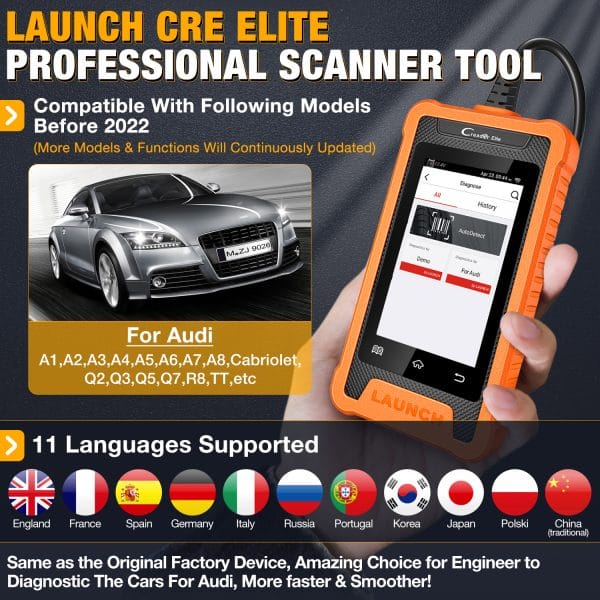 Launch Creader Elite VAG – tester VW, Audi, Skoda, Seat